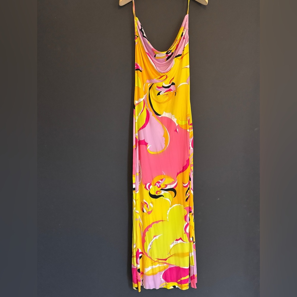 Y2K Emilio Pucci 100% Silk Maxi Slip Dress – Psychedelic Print – Italy